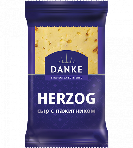 Сыр " Herzog" с пажитником с массовой долей жира в сухом веществе 45%